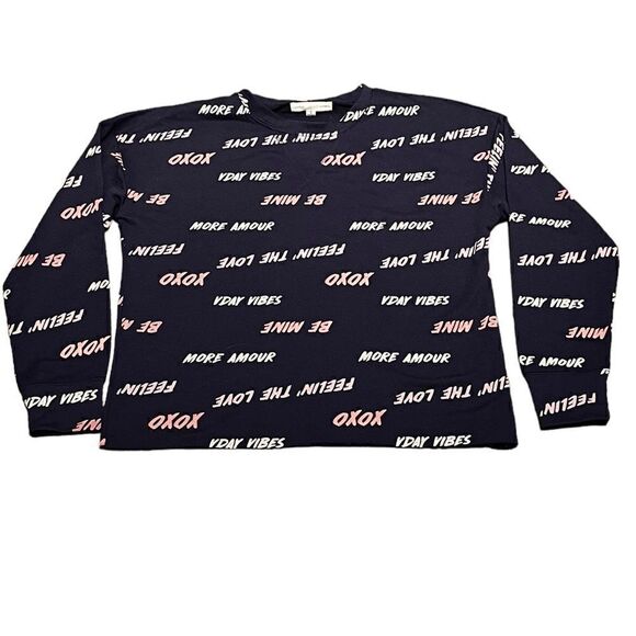 Grayson Threads Valentine’s Theme Navy Sleep Sweatshirt, Size S, NWT - Picture 1 of 8
